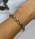 ALTIN KAPLAMA İKİ RENKLİ KALIN ZİNCİR AKBLK69 - Görsel 2