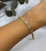 ALTIN KAPLAMA KARE TAŞLI HASIR AKBLK48 - Görsel 2