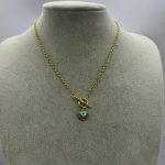 ALTIN KAPLAMA GEMİCİ KİLİT KALP NAZAR BONCUKLU KOLYE AKKLYE07