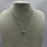 ALTIN KAPLAMA GÜMÜŞ GÖZLÜ ÇİFT ZİNCİR KOLYE AKKLYE12