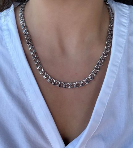 KISA S MODEL GÜMÜŞ KOLYE AKKLYE27