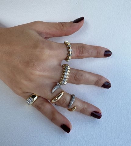 TAŞLI SERÇE PARMAK YÜZÜĞÜ