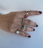 YUVARLAK KUZEY YILDIZLI GÜMÜŞ SERÇE PARMAK YÜZÜĞÜ - Görsel 2