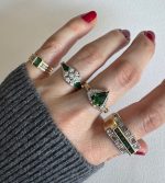 YEŞİL TAŞLI BÜYÜK YÜZÜK AKYZK001 - Görsel 2