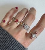 PEMBE TAŞLI ŞEKİLLİ YÜZÜK - Görsel 3