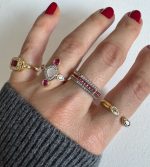 PEMBE TAŞLI TAMTUR YÜZÜK - Görsel 2