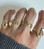 TAŞLI GEO ŞEKİL YÜZÜK - Görsel 2