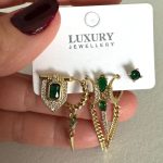 ÇOKLU YEŞİL TAŞLI KÜPE CKLKPE017