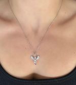 KÜÇÜK GÜMÜŞ MELEK KOLYE UCU - Görsel 2