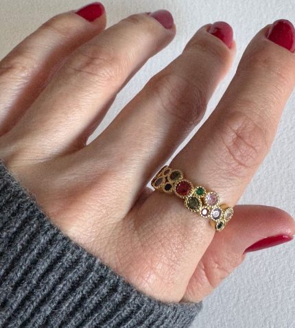 RENKLİ TAŞLI YÜZÜK