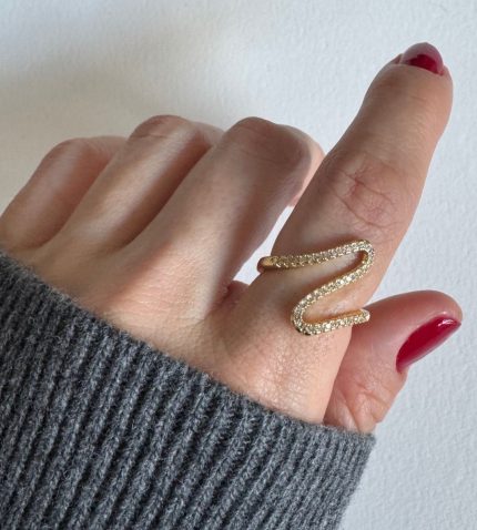 TAŞLI ZİGZAG YÜZÜK