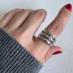 ÜÇ SIRA GRİ KALIN YÜZÜK