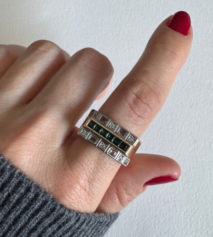 YEŞİL TAŞLI BÜYÜK YÜZÜK AKYZK001