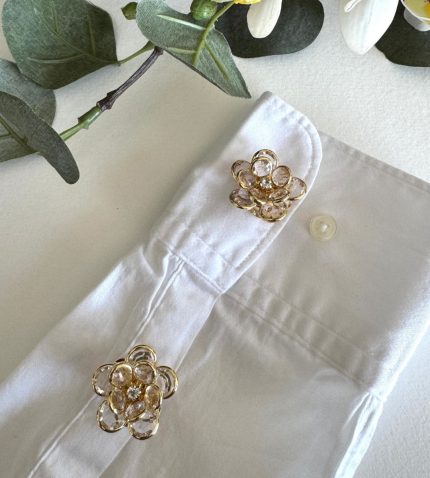 CAM GENİŞ ÇİÇEK DÜĞME BROŞ AKDGMBRS021