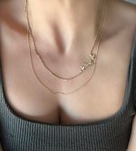 ÇİFT ZİNCİRLİ ÇİÇEKLİ ALTIN KOLYE AKKLYE5 - Görsel 2