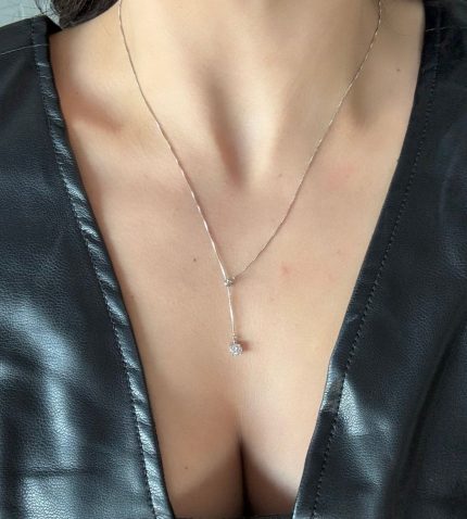 GÜMÜŞ TEKTEŞ ASANSÖR KOLYE AKKLYE3