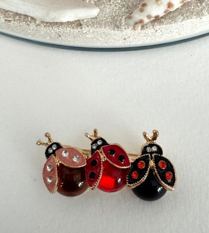 ÜÇLÜ UĞUR BÖCEĞİ BROŞ AKBRS20011